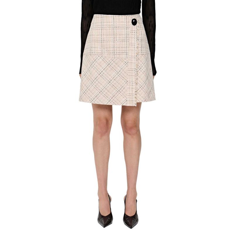 Veronika Maine European Check Tweed Wrap Skirt image number 0